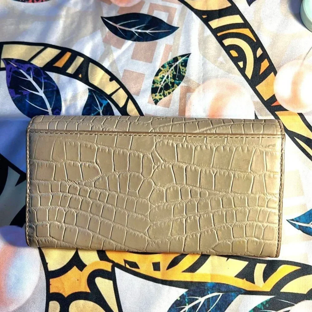 Michael Kors Fulton Tan Croc Leather Wallet